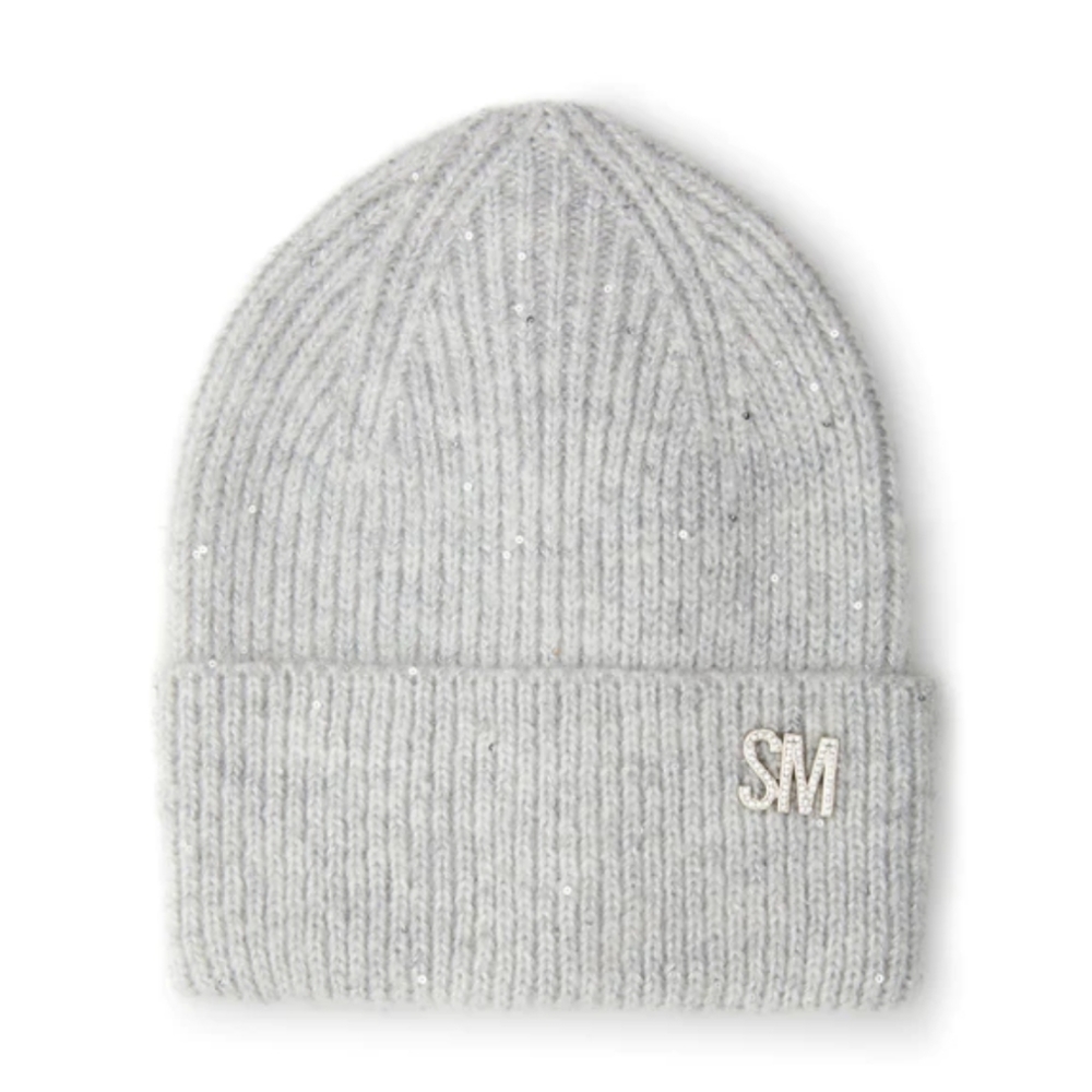 Steve Madden Grey Metallic Sequin Beanie